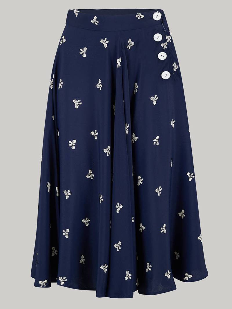 Isabelle Rock in Marineblau Schleife | Vintage 1940S Style Damenrock Die Näherin Von Bloomsbury von TheSeamstressOfB