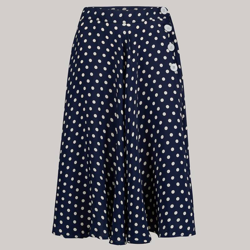 Isabelle Rock in Navy Polka | Vintage 1940S Style Damenrock Die Näherin Von Bloomsbury von TheSeamstressOfB