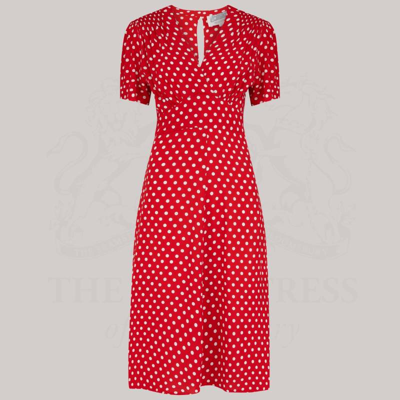 Kleid Dolores in Rot Gepunktet | Vintage 1940S Style Damen Die Näherin Von Bloomsbury von TheSeamstressOfB