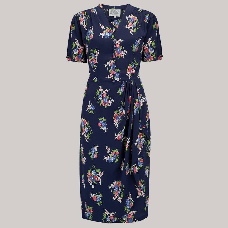 Mabel Kleid in Navy Floral Dancer | Vintage 1940S Style Damen Die Näherin Von Bloomsbury von TheSeamstressOfB