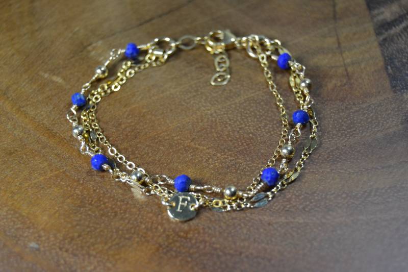 Lapis Lazuli Multi-Strand Armband // Dezember Geburtsstein Gold Fill, Sterling Silber Geschenk Für Sie Layer von TheSemiPreciousStone