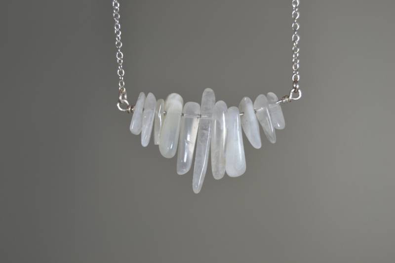 Regenbogen Mondstein Halskette // Heilender Sterling Silber, Gold Fill Boho Schmuck Juni Geburtsstein Für Sie von TheSemiPreciousStone