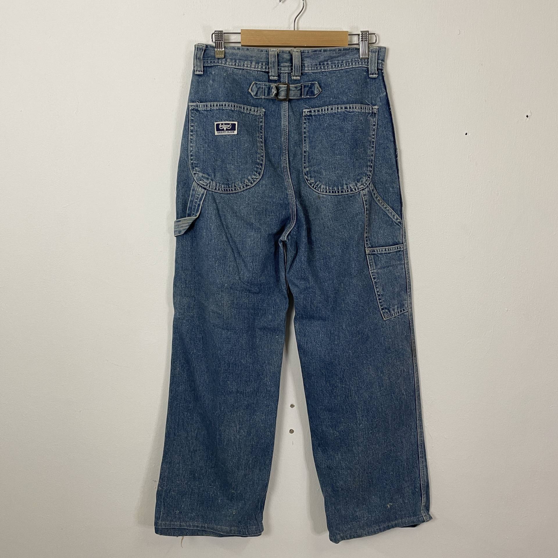 Vintage 90Er Jahre Bobson Workwear Jeans Arbeiter Schnalle Denim W29 von TheShahStore