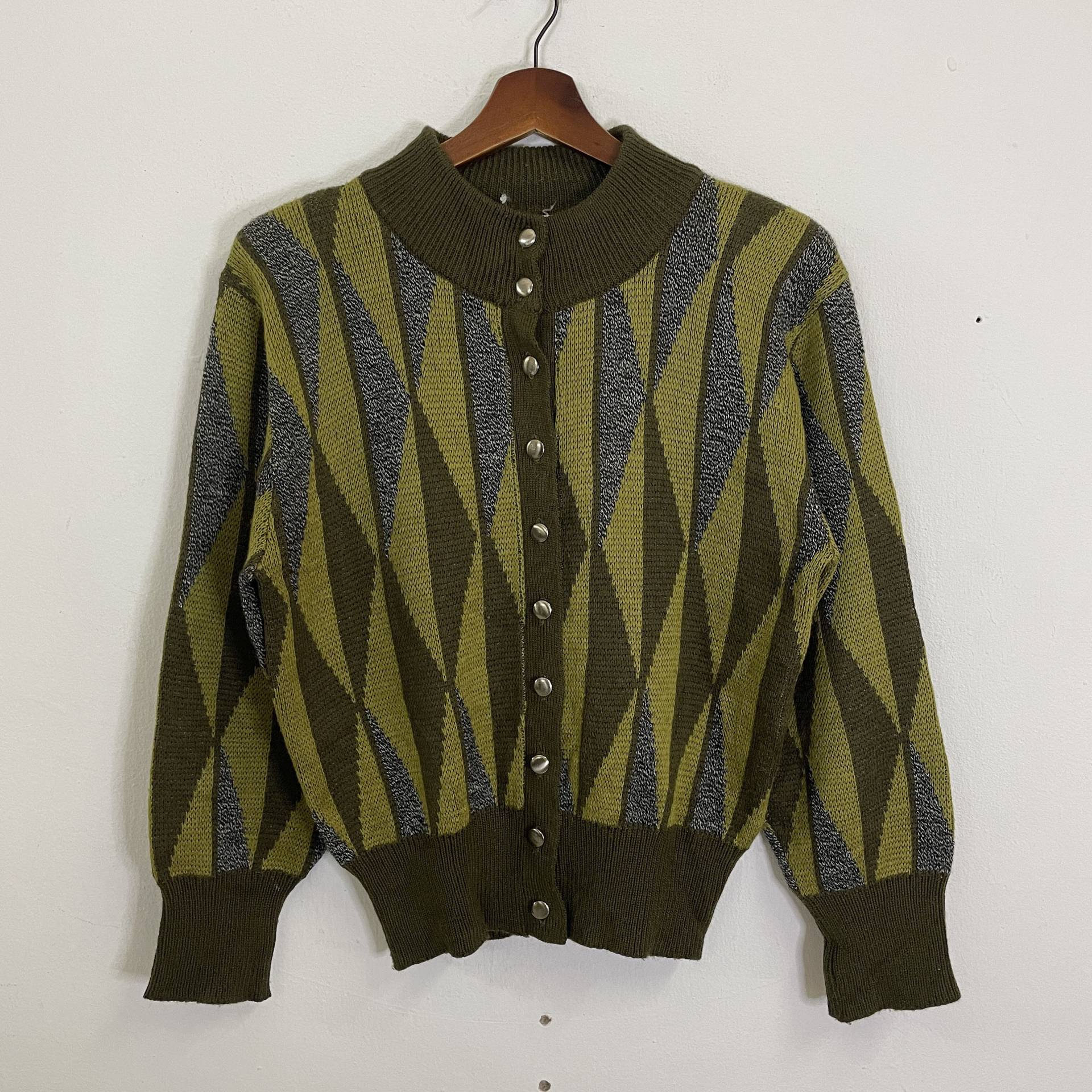 Vintage Caroll Button Ups Strickmode Pullover Strick Größe M von TheShahStore