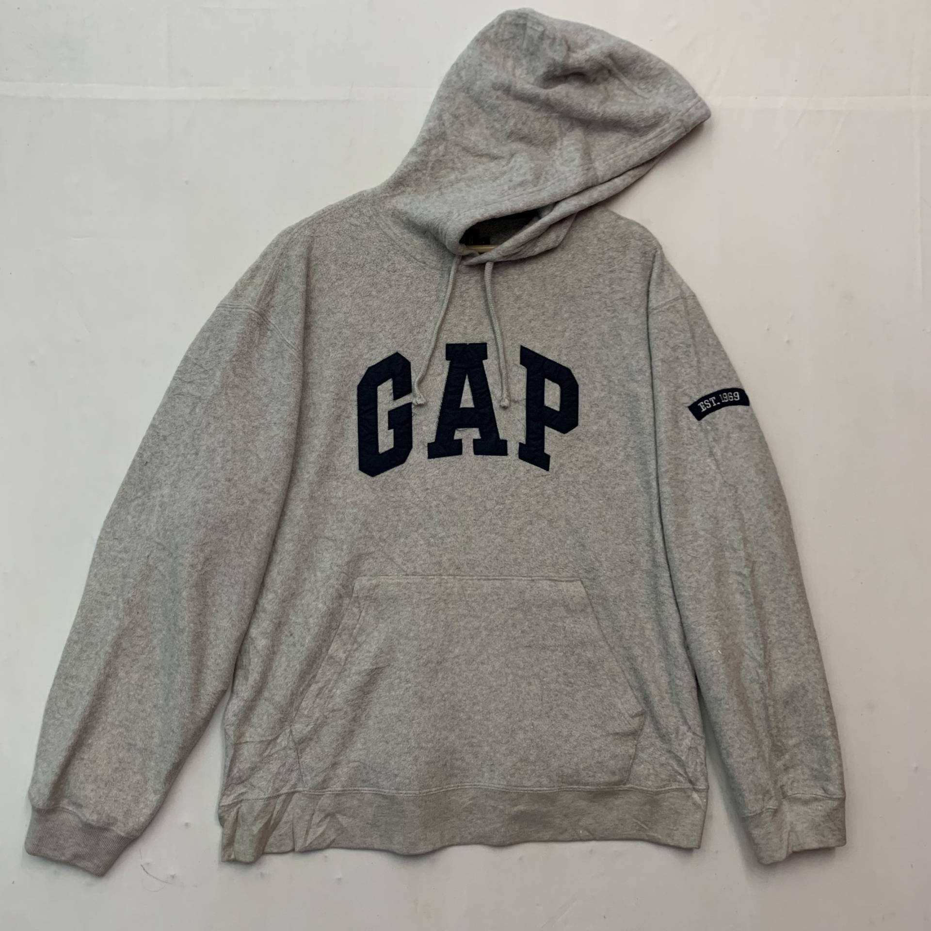 Vintage Gap Sweatshirt Spellout Big Logo Hoodie Pullover Größe L von TheShahStore