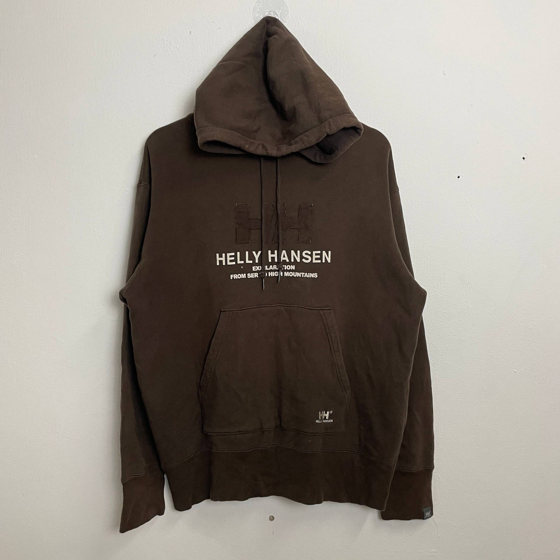 Vintage Helly Hansen Sweatshirt Groß Logo Hoodies Pullover Größe L von TheShahStore