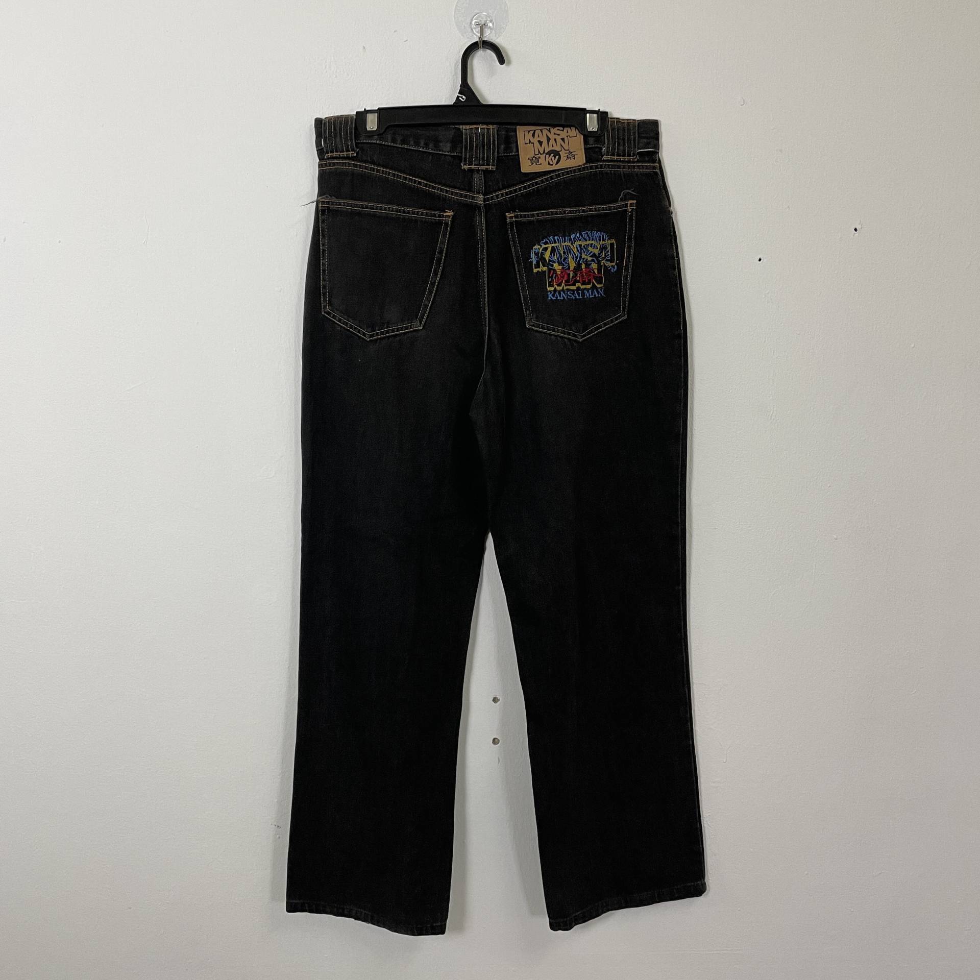 Vintage Kansai Yamamoto Denim Jeans Man Von Stickerei Logo W33 von TheShahStore