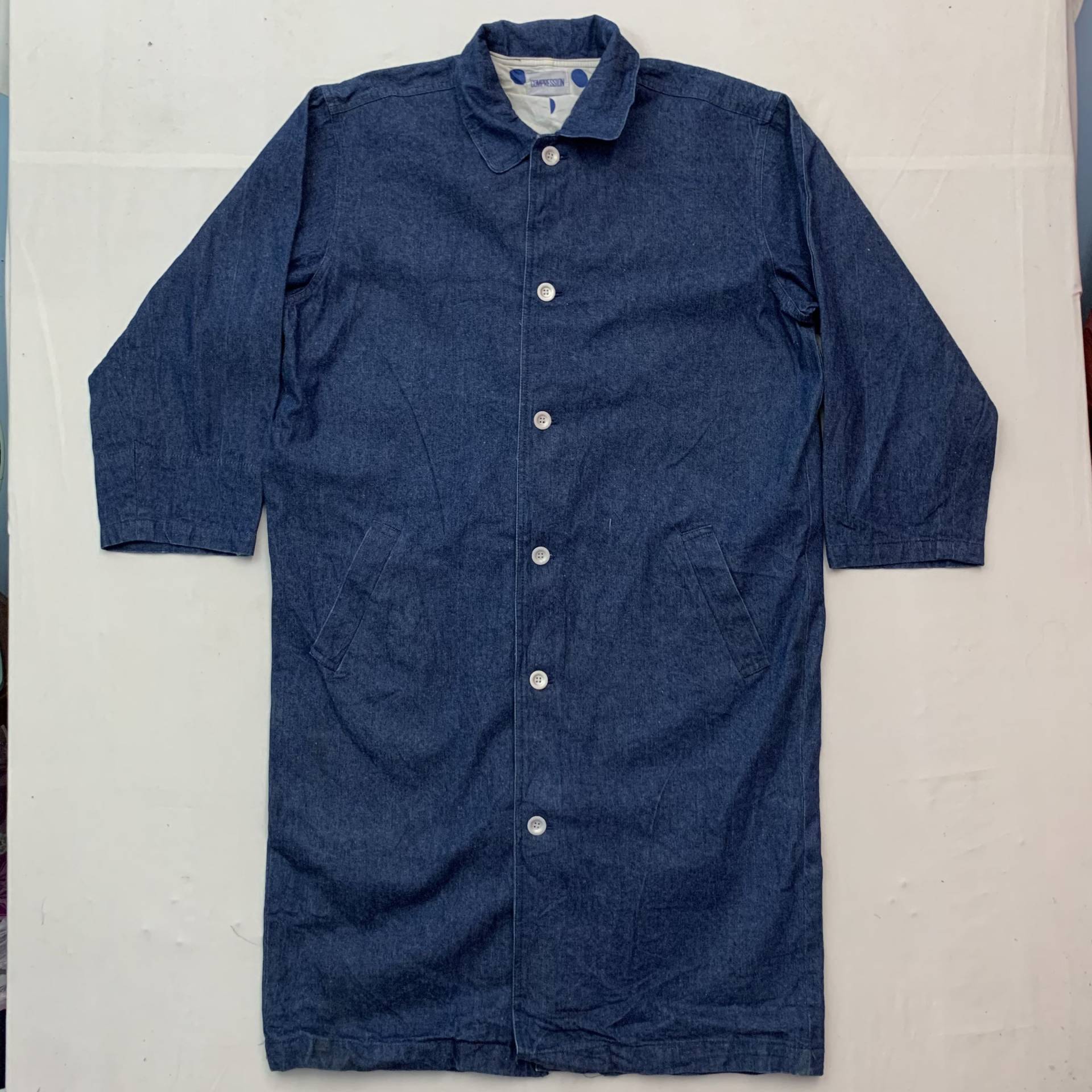 Vintage Kompression Lange Jeansjacke Compression Button Ups Größe Xl von TheShahStore