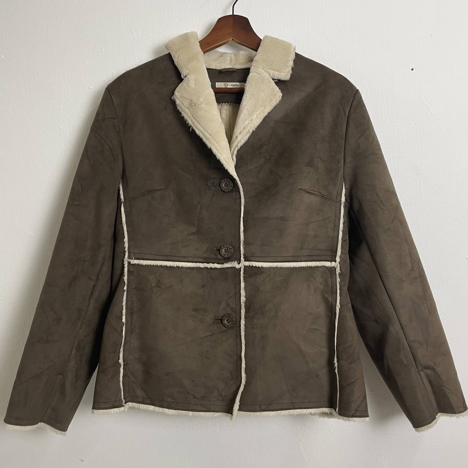 Vintahe Mcm Jacke Vintage Mcm Button Ups Wildleder Fleecejacke Größe M von TheShahStore