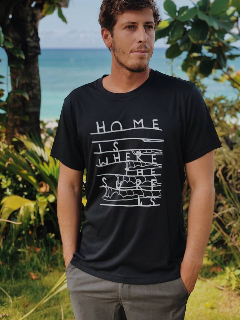 Zuhause Ist, Wo Die Surf Ist Shirt - Mens Flache Riff Studio Herren Surfer Welle Design T Geschenk Für Männer von TheShallowReefStudio