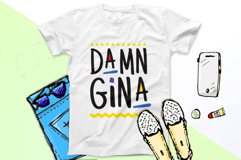 Premium Damn Gina 90S Style Hip Hop T-Shirt - Do It For The Culture Tees 90Er Kleidung Urban Outfit von TheShirtIcon