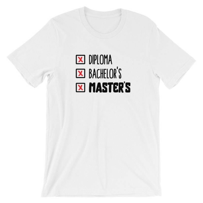 Premium Masters Degree Shirt College Graduation Checklist - Gift Tees von TheShirtIcon