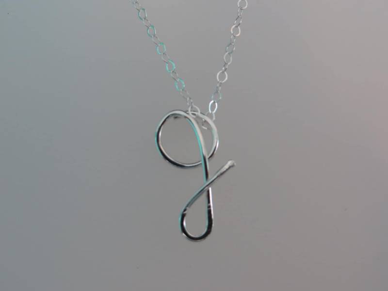 sterling Silber Kleinbuchstaben Initial Halskette, Personalisiert, Feinsilber, Silber, Valentinstag Geschenk von TheSilverDen