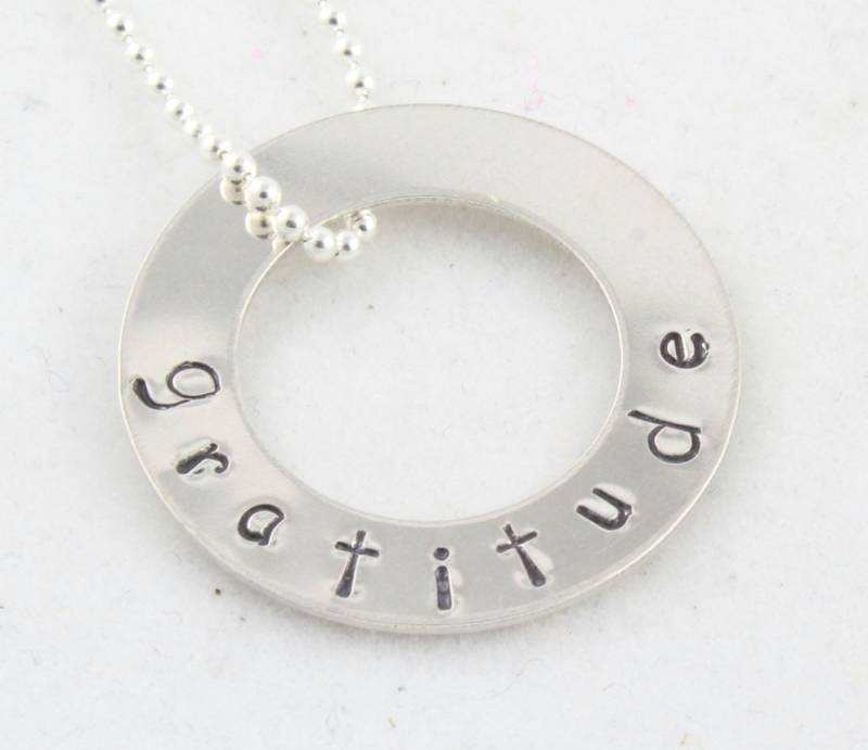 2019 Wort Des Jahres Halskette - Sterling Silber Dankbarkeit Intent Benutzerdefinierte von TheSilverDiva