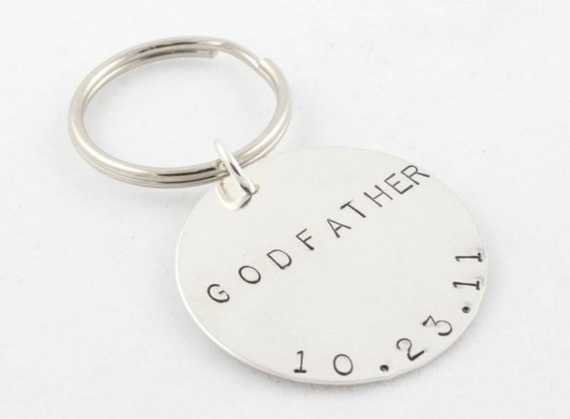 Godfather Keychain - God Father Schlüsselanhänger Custom Personalisierte Taufe Geschenk Für Pate Silber von TheSilverDiva