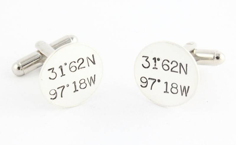 Koordinaten Manschettenknöpfe - Herren Sterling Silber Weihnachtsgeschenk Für Papa Benutzerdefinierte Trauzeugen Geschenk von TheSilverDiva
