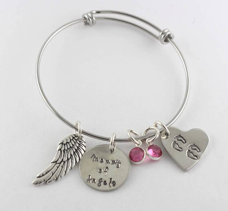 Mama Eines Engels Armband - Armreif Muttertagsgeschenk Zwillinge Erinnerungsarmband Fehlgeburt von TheSilverDiva