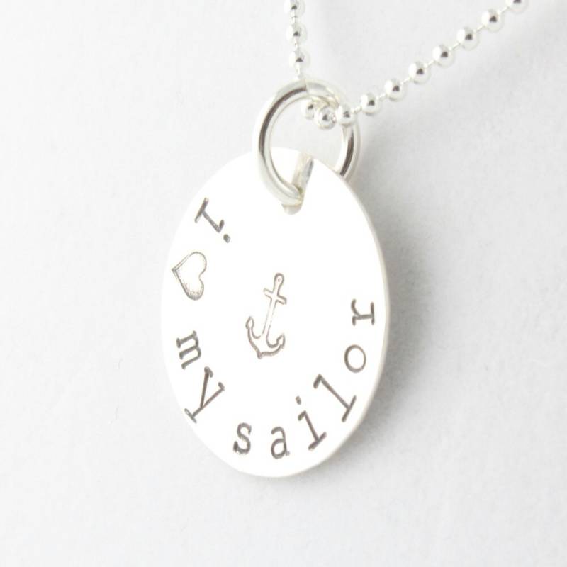 Marine Frau Halskette - Anker Seemann Sterling Silber Muttertagsgeschenk Geschenk Für Mutter Militär von TheSilverDiva