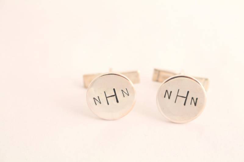 Monogramm Manschettenknöpfe - Geschenk Für Papa Sterling Silber Personalisierte Männer von TheSilverDiva