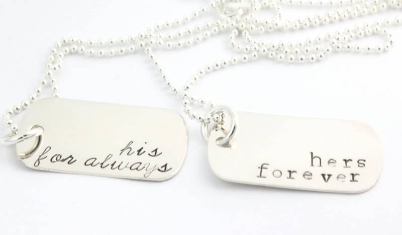 Personalisierte Sterling Silber Handgestempelte Halsketten Für Sie - Immer Sein Dog Tag Halskette Geschenk Zum Vatertag von TheSilverDiva