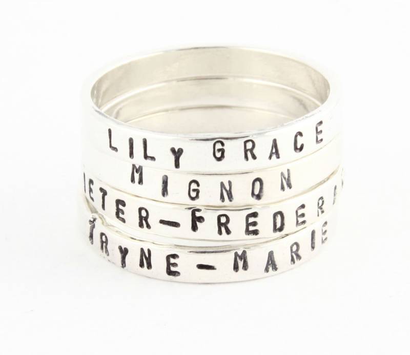 Sterling Silber Stapelring - Größe 6 Ring Personalisierter Muttertagsgeschenk Für Mama Stapelbarer Name von TheSilverDiva