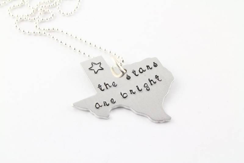Texas Halskette - State Umriss Ich Liebe Personalisierte Benutzerdefinierte Tx von TheSilverDiva