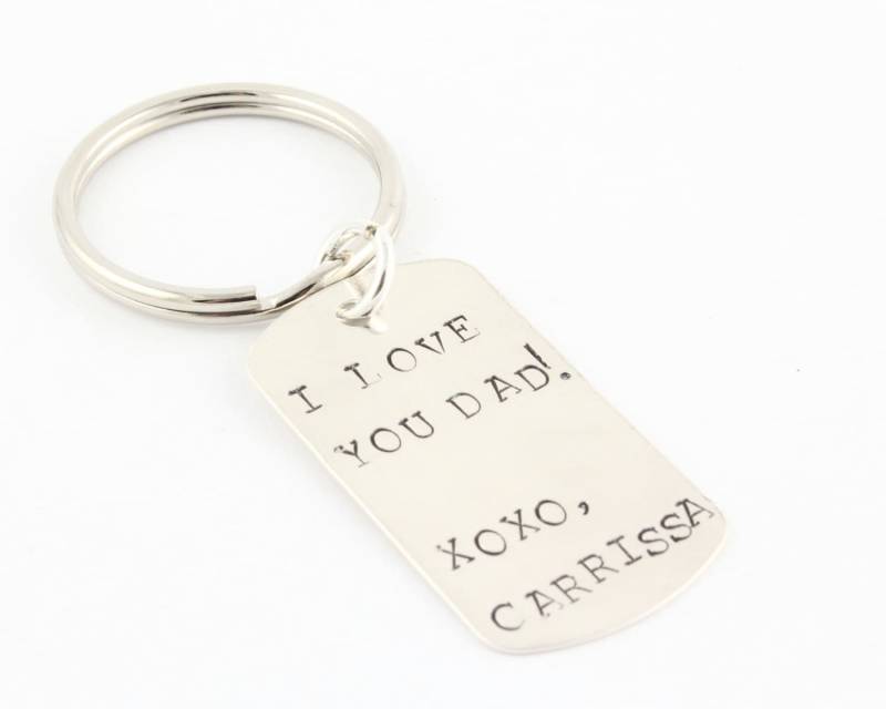Weihnachtsgeschenk Für Männer - Personalisierte Hundemarke Dogtag Keychain Herren Schlüsselanhänger Personalisierter Sterling Silber Geschenk Dad von TheSilverDiva