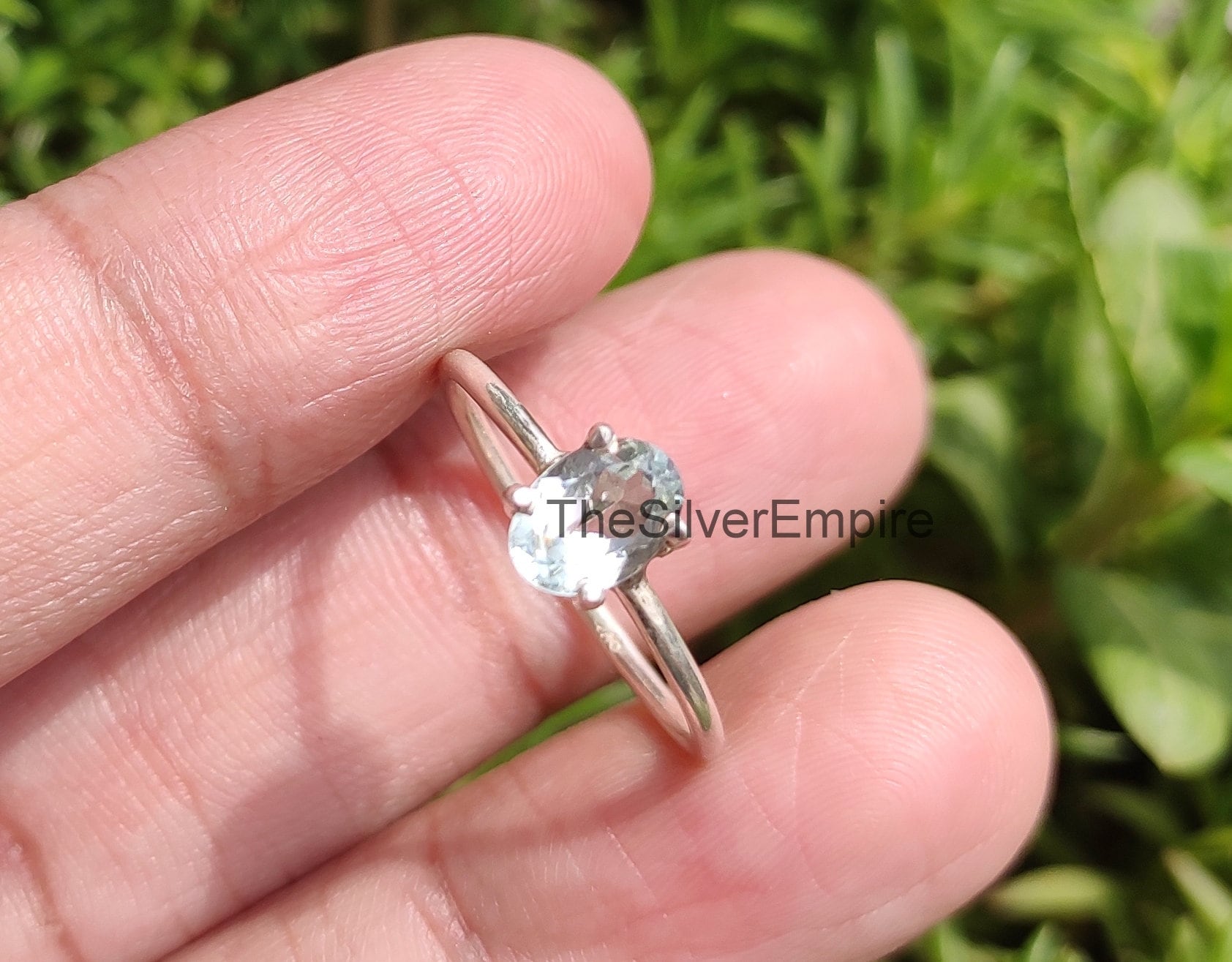 Aquamarin-Ring - März-Geburtsstein Handgefertigter Ring 925Er Sterlingsilber-Ring Schmuck Natürlicher Edelstein-Ring Geschenke Für Sie Damen-Ring von TheSilverEmpire