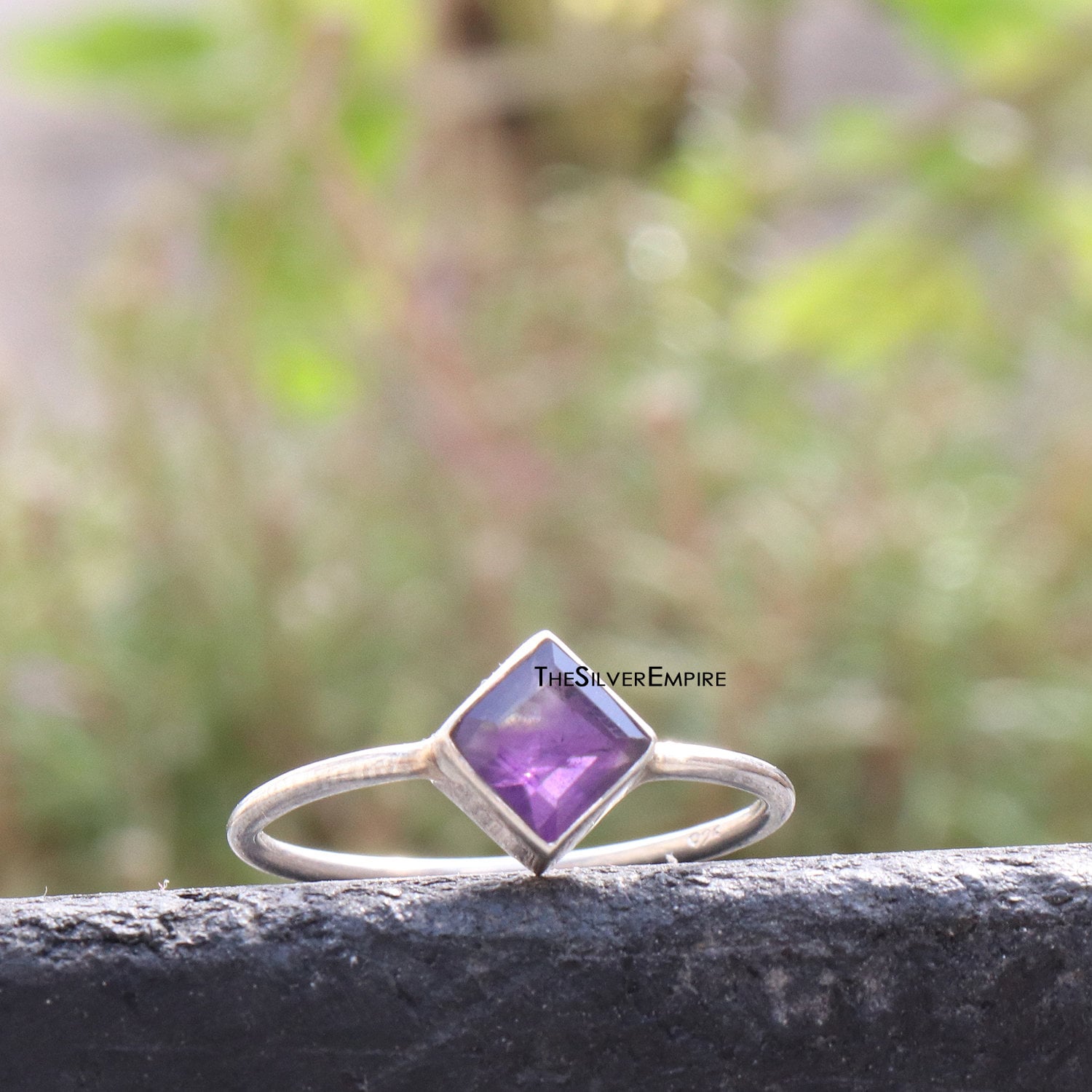 Natürlicher Amethyst Ring - 925 Sterling Silber Februar Geburtsstein Edelstein Handgemacht Für Frauen Geschenk Sie Geschenke von TheSilverEmpire