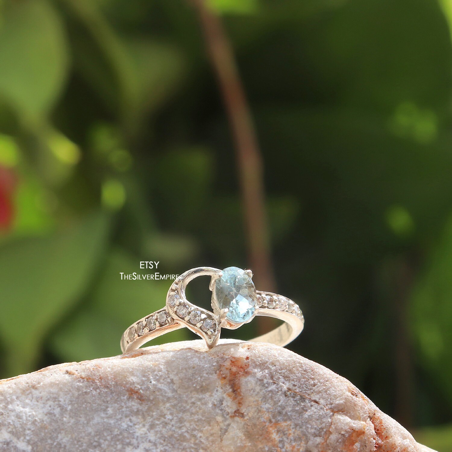 Natürlicher Aquamarin Ring - 925 Sterling Silber März Geburtsstein Handgemacht Designer Für Frauen Schmuck Geschenke Sie von TheSilverEmpire