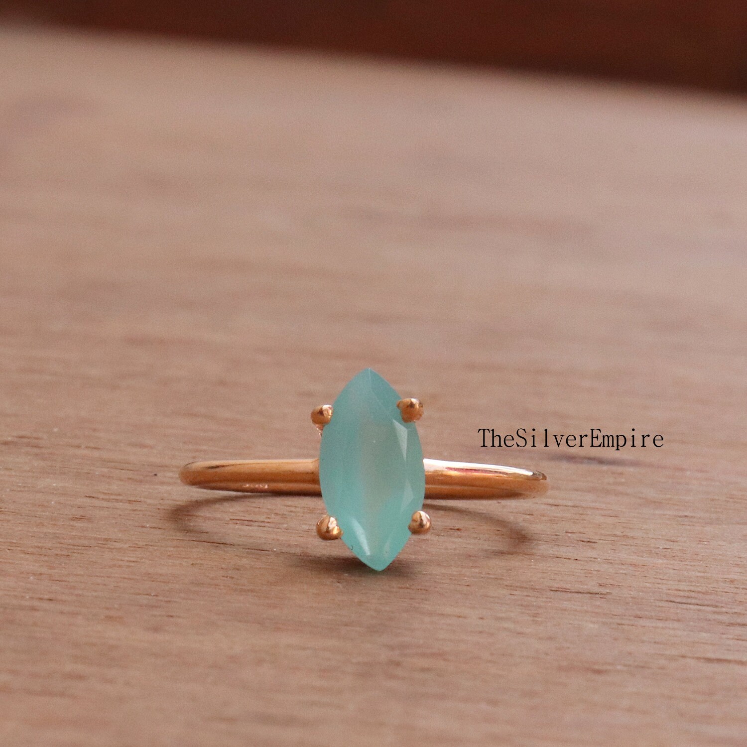 Natürlicher Aqua Chalcedon Ring - 925 Sterling Silber Handgefertigt Marquise Für Frauen Geschenke Sie von TheSilverEmpire