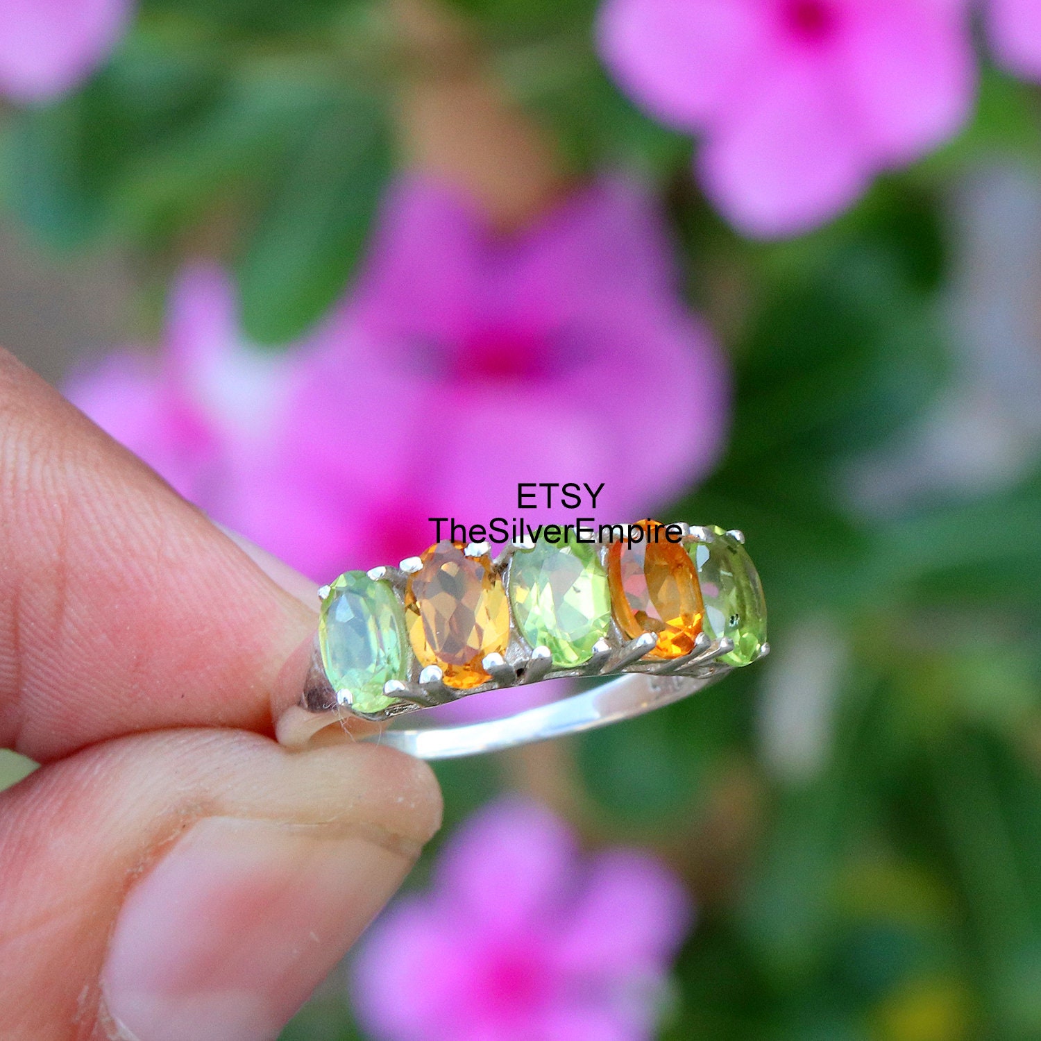 Natürlicher Grüner Peridot Ring - Citrin 925 Sterling Silber Facettiert Schmuck Geschenke Für Sie Natürlicher Grüner Peridot Ring - Citrin 925 Sterling Silber Facettiert Schmuck Geschenke Für Sie von TheSilverEmpire