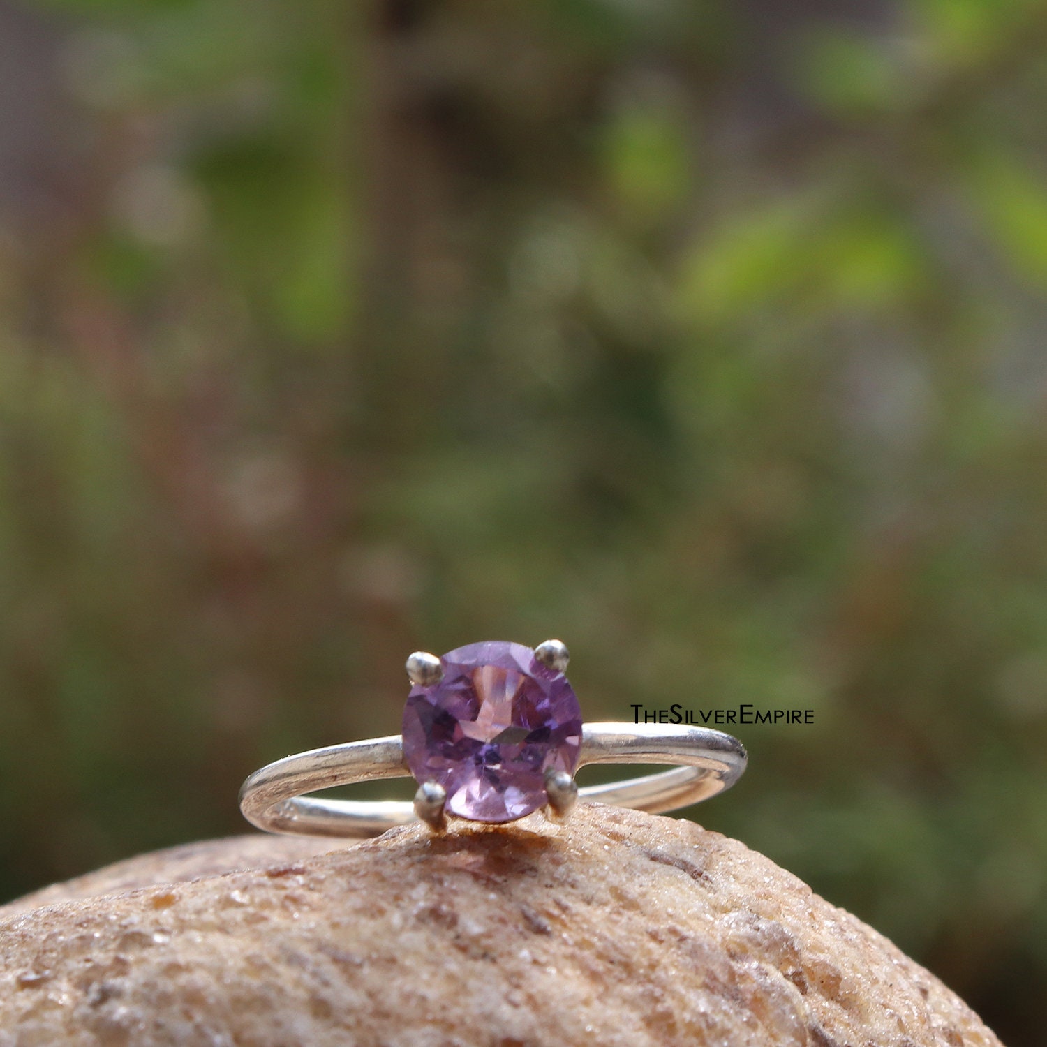 Natürlicher Lila Amethyst Ring - Februar Geburtsstein 925 Sterling Silber Handgemacht Für Frauen Verlobungsring Geschenk Sie von TheSilverEmpire