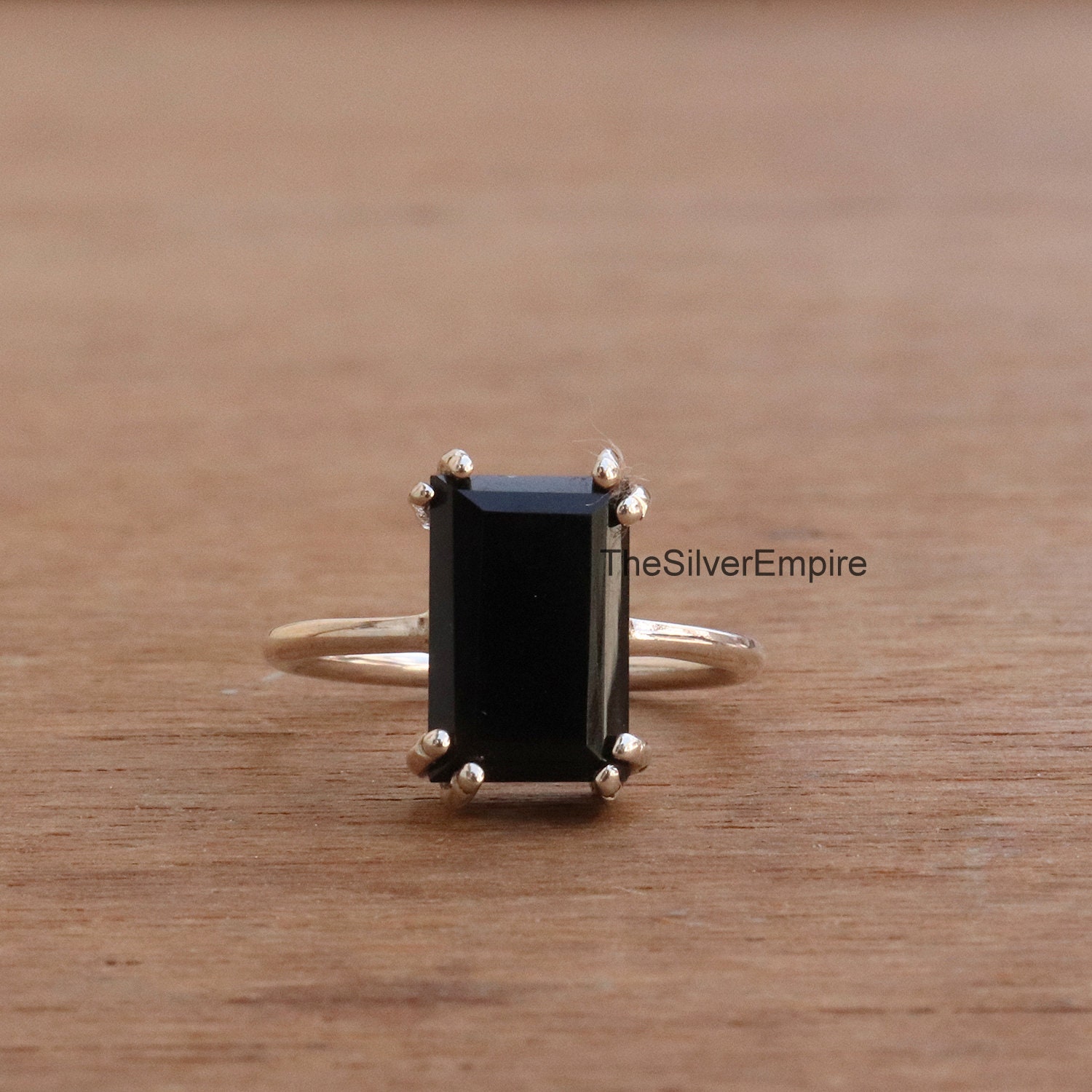 Natürlicher Schwarzer Onyx Ring - 925 Sterling Silber Handgemachter Schmuck Für Frauen Geschenke Sie von TheSilverEmpire