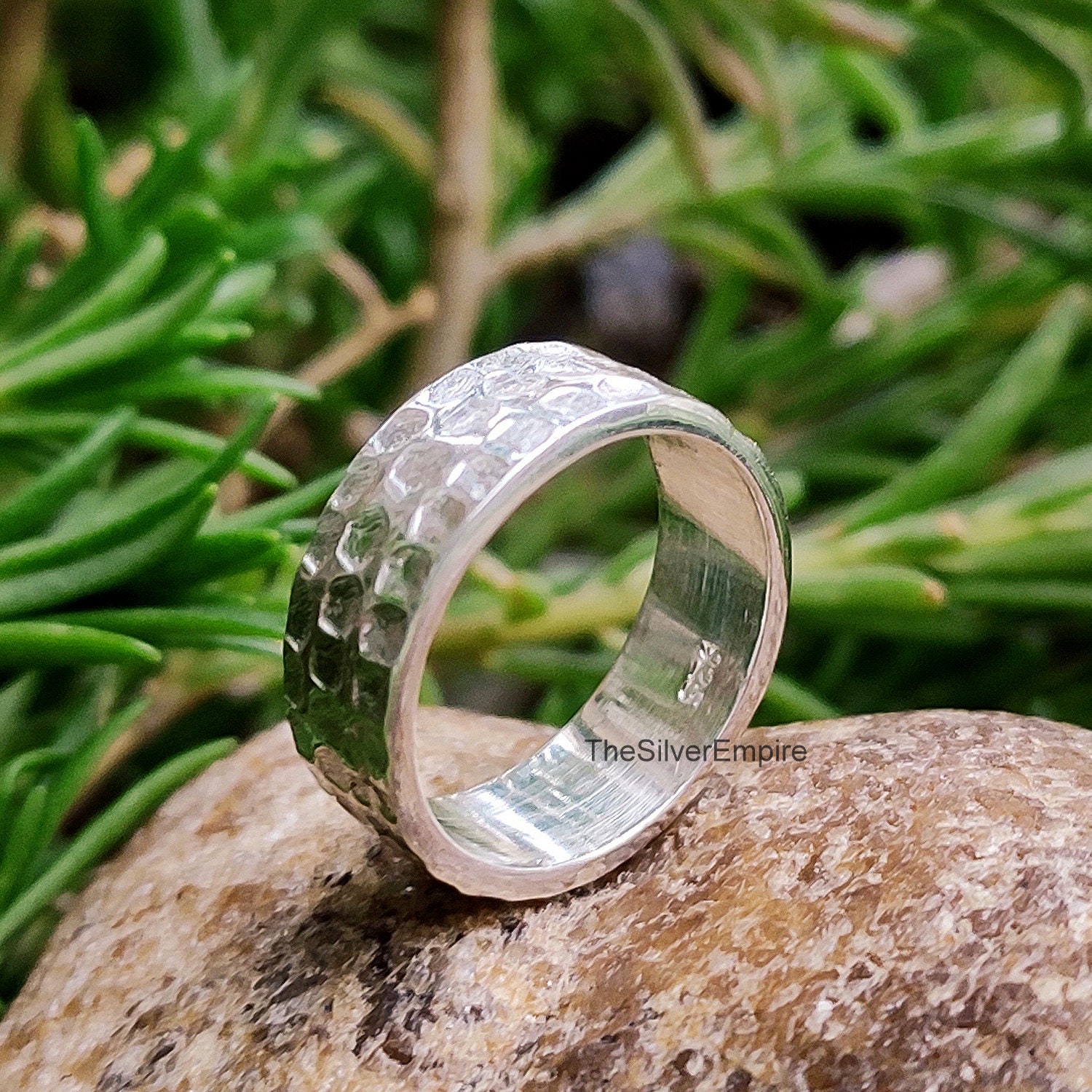 Silber Band Ring - 925 Sterling Schmuck Hammer Frauen Geschenk Handgemachter Geschenke Für Sie von TheSilverEmpire