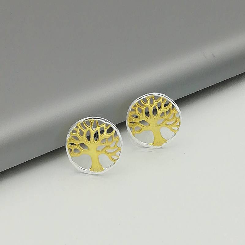 Baum Des Lebens Ohrstecker | Gold - Und Silberbaum Silberschmuck Silber Zubehör E14 von TheSilverGame