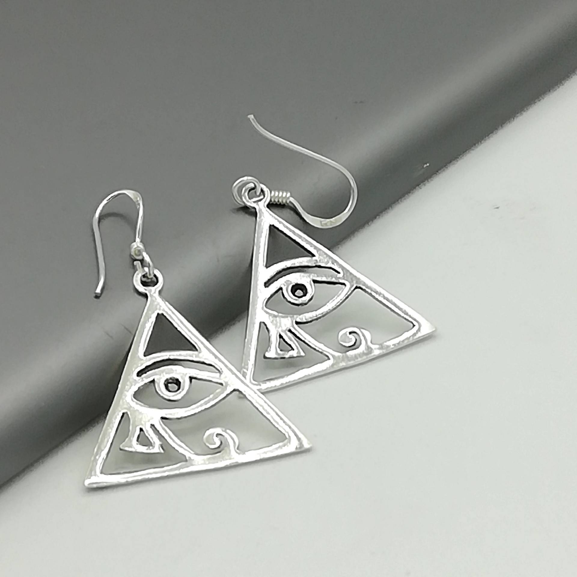 Eyes Of Ra Ohrringe | Ohrhänger Silber Boho Silberschmuck Sterlingsilber Für Sie Bösen Auge E198 von TheSilverGame