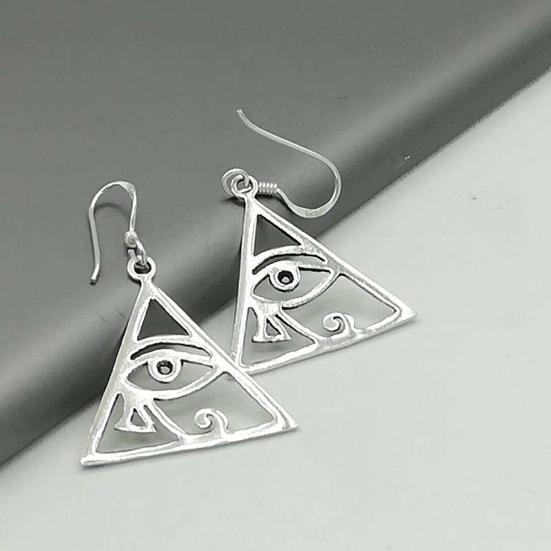 Eyes Of Ra Ohrringe | Ohrhänger Silber Boho Silberschmuck Sterlingsilber Für Sie Bösen Auge E198 von TheSilverGame