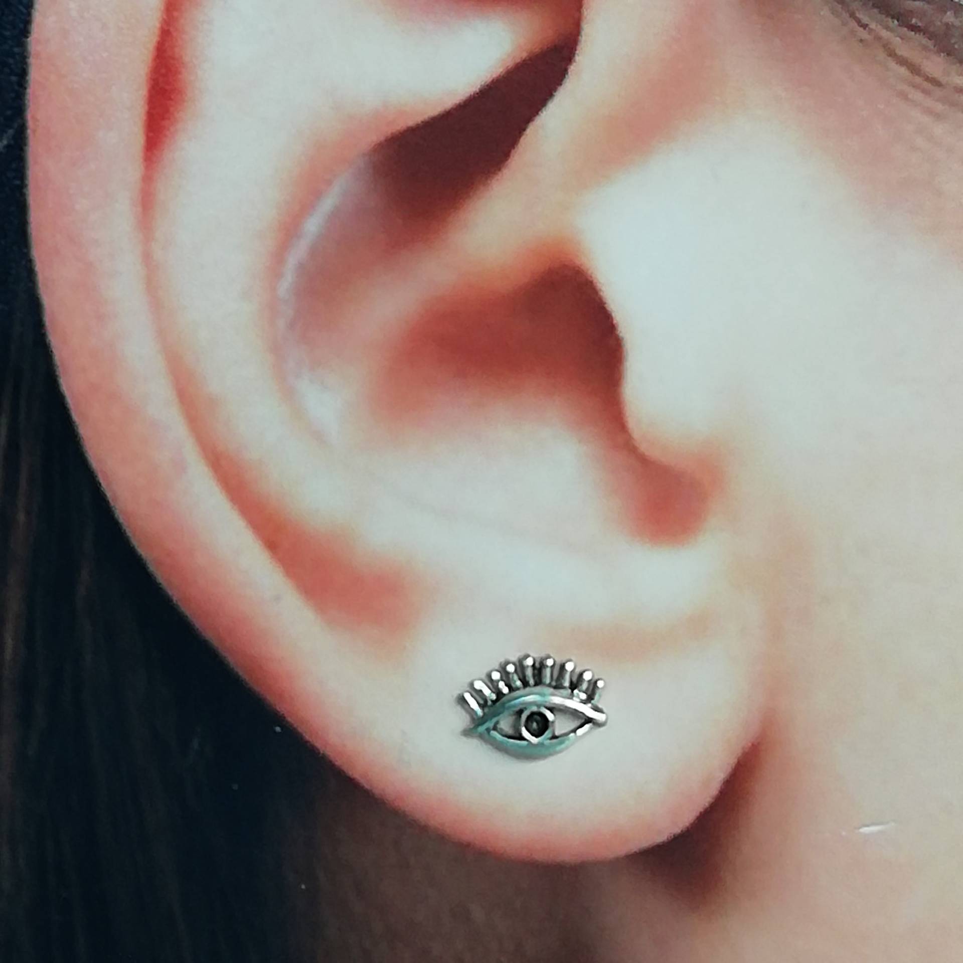 Hübsche Auge Ohrstecker | Winzige Augen Sterling Silber Ohrringe Boho Schmuck Ohrschmuck Lustiger E409 von TheSilverGame
