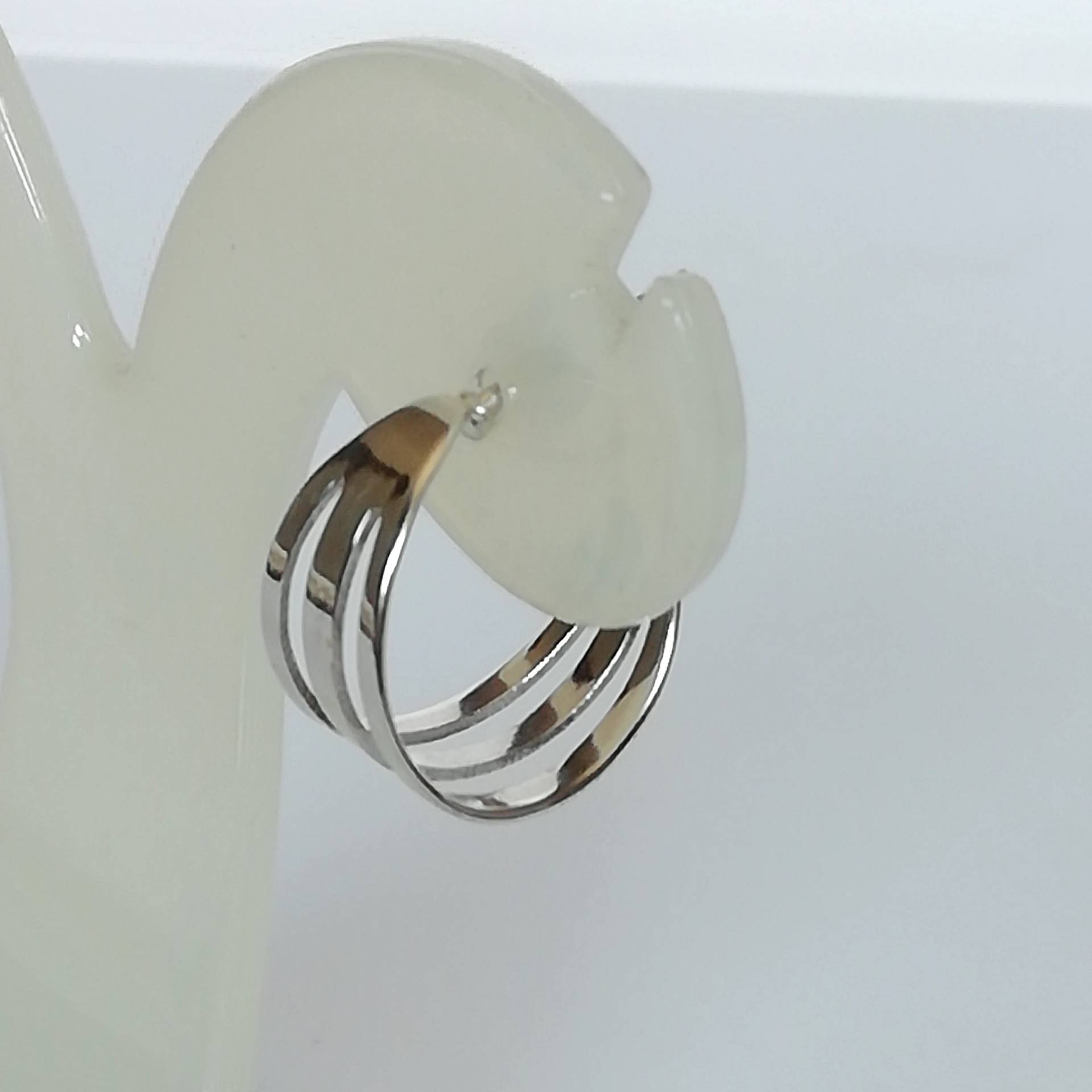 Ohrringe Silber | Drei Band Silberschmuck Alltags Runde Geschenke Für Sie E101 von TheSilverGame