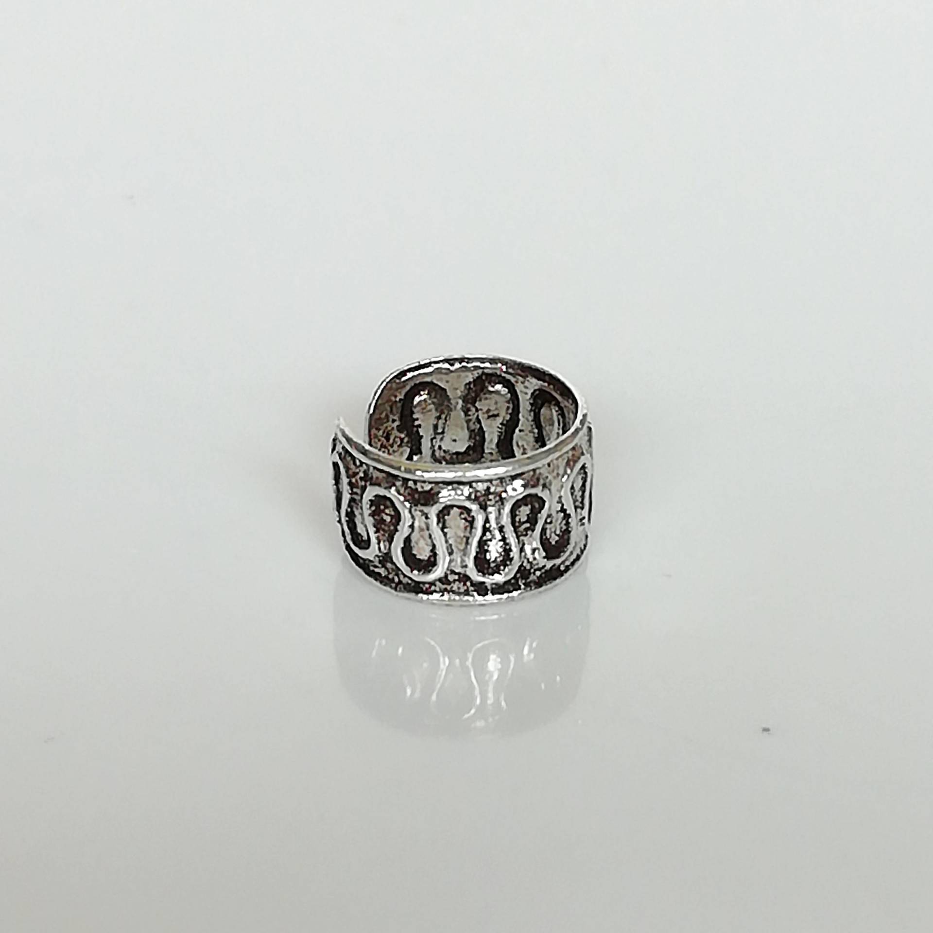 Oxidierte Sterling Silber Welle Ohrmanschette | Kein Piercing Notwendig Boho Unisex Manschette E72 von TheSilverGame