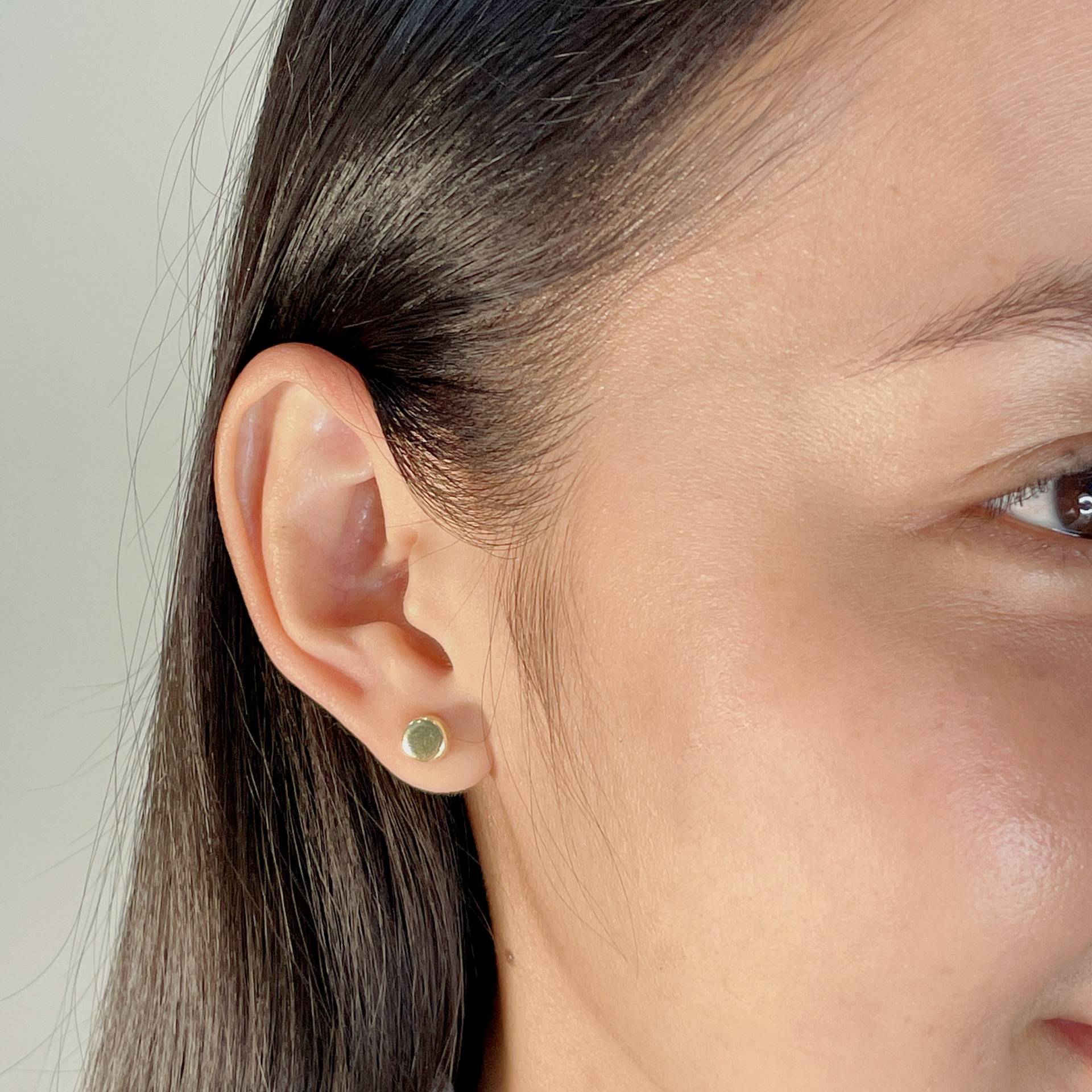 Runde Gold Ohrstecker | Punkt Gold Getaucht Ohrringe Knorpelohrstecker Sterling Silber Schmuck Minimalist E425G von TheSilverGame