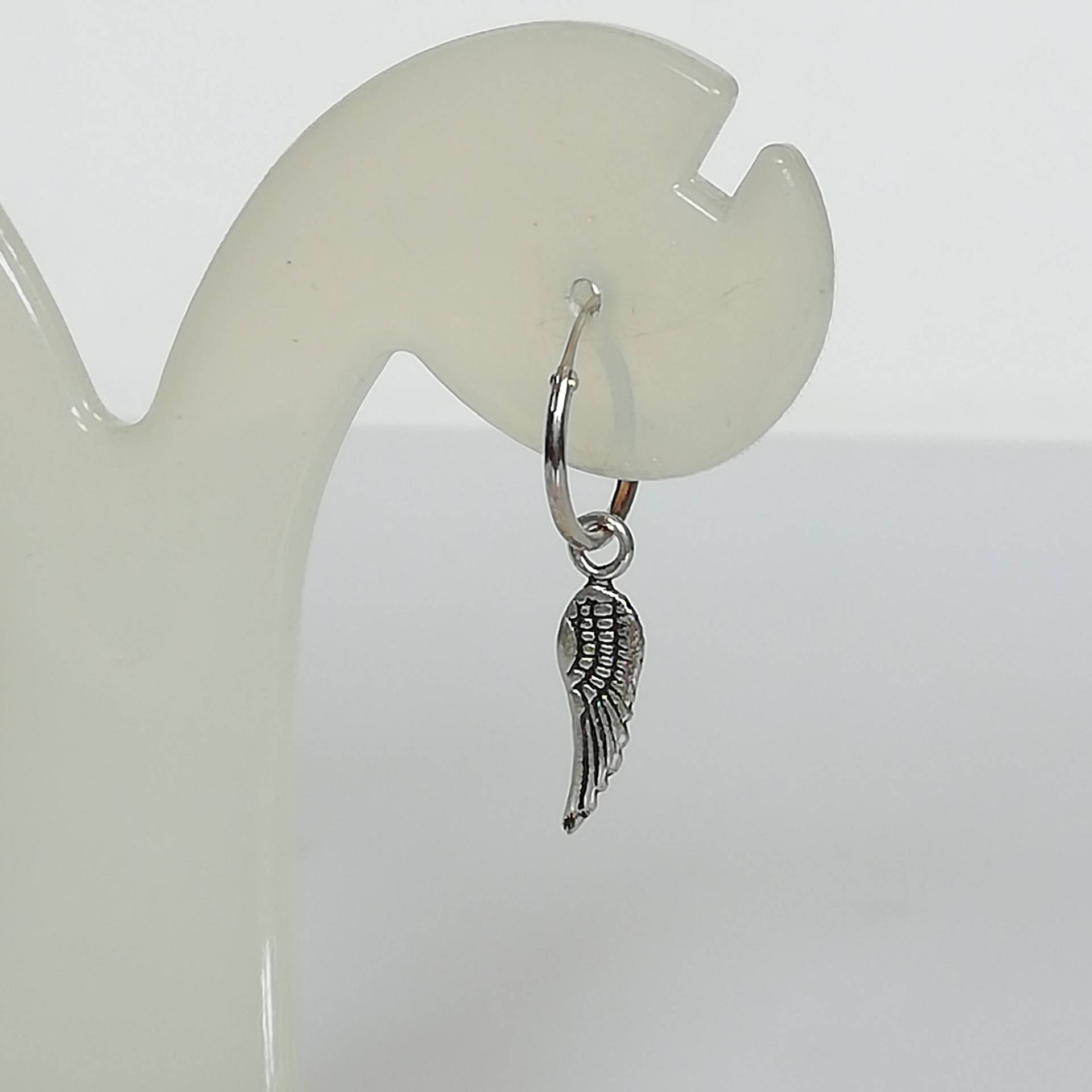 Silber Charm Creolen | Engelflügel 12 Mm Ohrhaken Ohrringe Silberohrringe Geschenk Mehrzweckcharme Eb4 von TheSilverGame