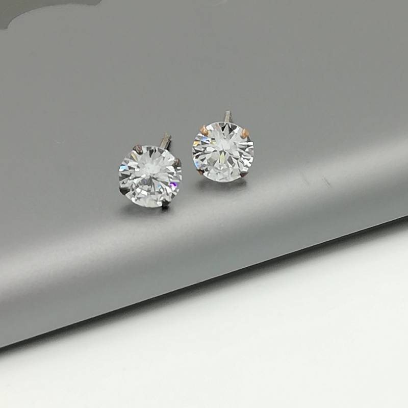 Zirkonia Ohrstecker | Silber Und Cz 6 Mm Strass Funkelnde Ohrringe Silberschmuck Kleine E63 von TheSilverGame