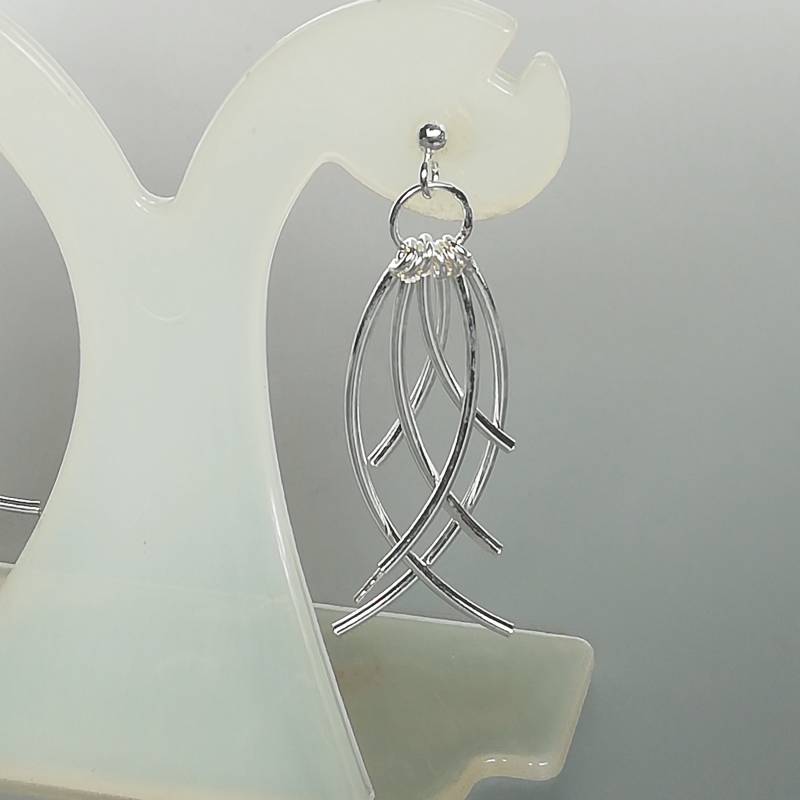 sterling Silber Ohrhänger | Moderne Ohrringe Boho Geschwungene Schlauchohrringe Silberschmuck Für Sie E237 von TheSilverGame