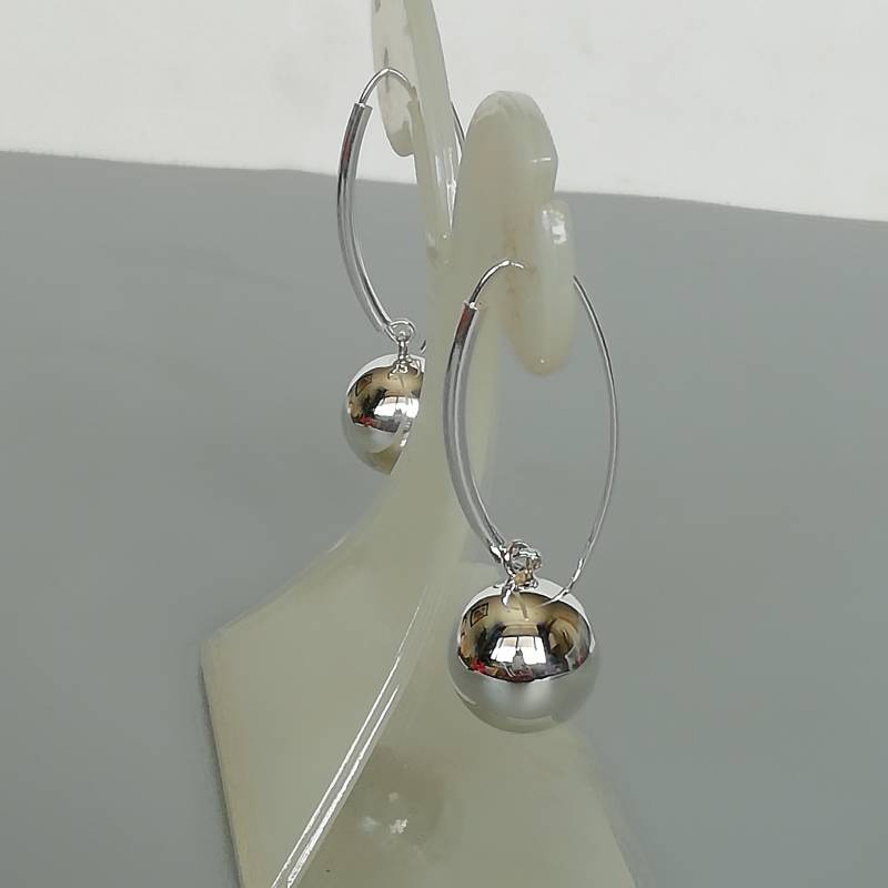 sterling Silber Ohrhaken Mit Kugel | Ovale Boho Schmuck Kugel-Ohrhänger Silberohrringe Weihnachtsgeschenk E1147 von TheSilverGame