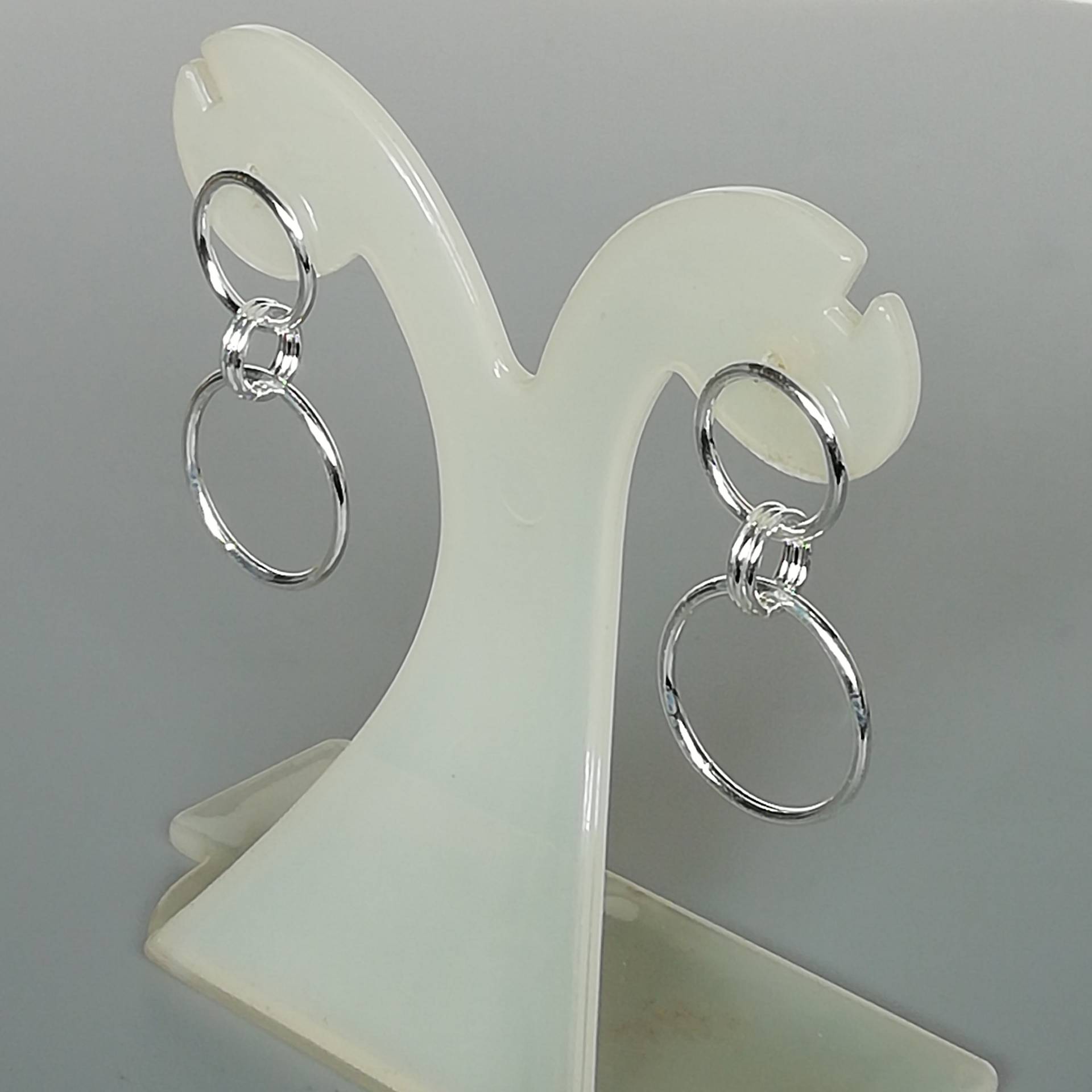 sterling Silber Ringe An Ring Ohrhänger | Kreise Ohrringe Hübsche Silberschmuck Für Sie E254 von TheSilverGame