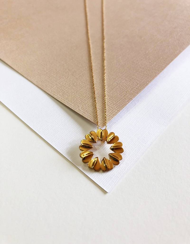 18K Gold Kreis Der Liebe Halskette | Halsketten Goldschmuck Anhänger Schmuck Herz-Anhänger von TheSilverRoot