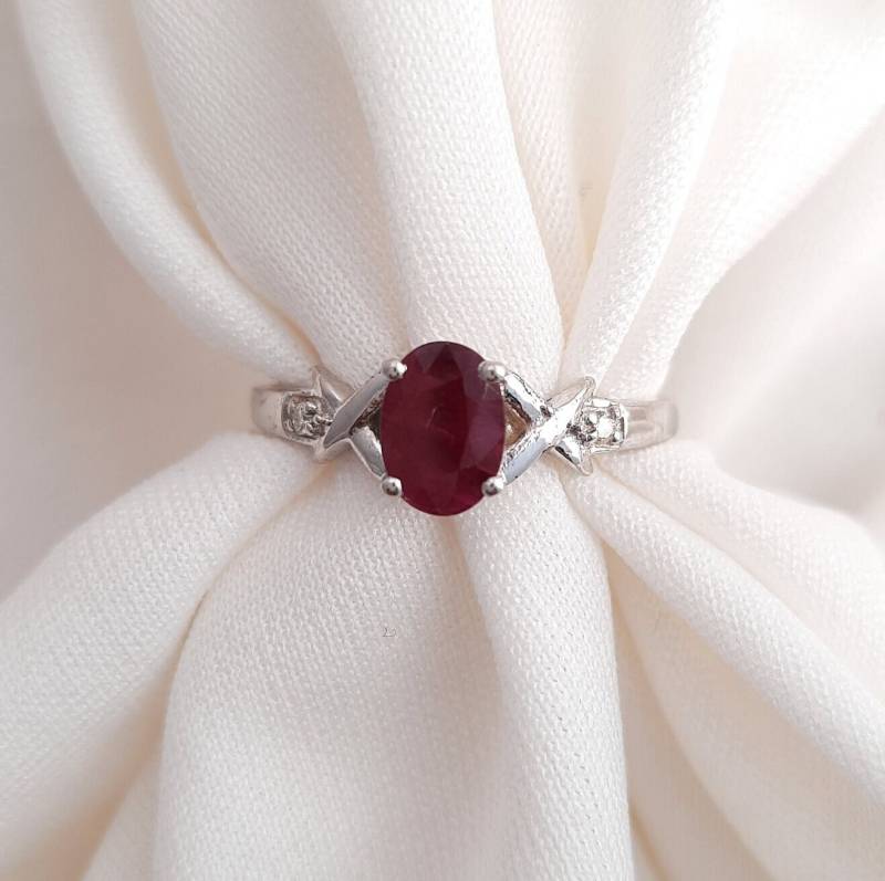 Exklusiver Rubin Statement Ring in Sterling Silber 925, Edelsteine Verlobungsring, Rg-900-Rbo1-D3 Exklusiver Rubin Statement Ring in Sterling Silber 925, Edelsteine Verlobungsring, Rg-900-Rbo1-D3 von TheSilverSaga