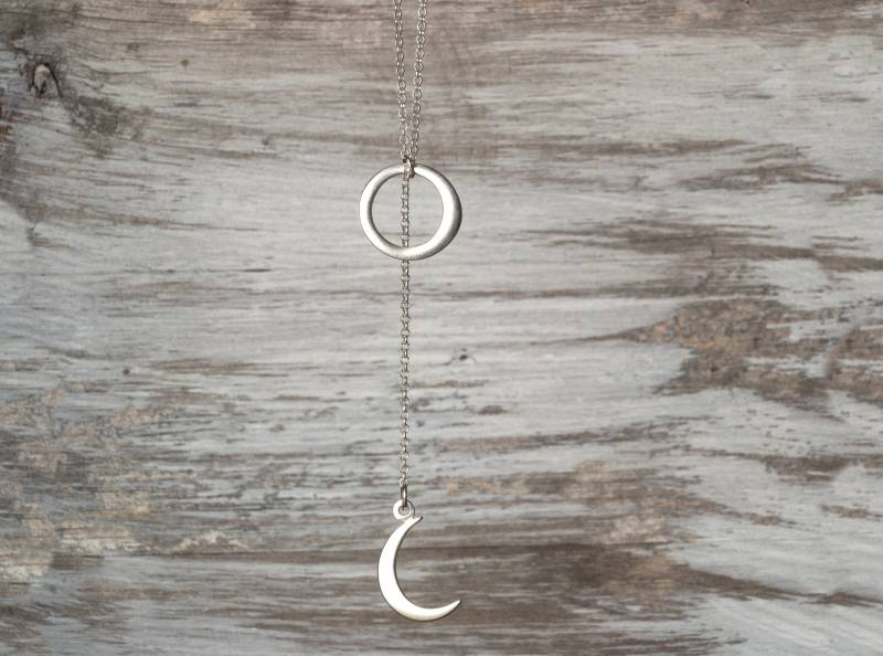 sterling Silber Halbmond Lariat Halskette Schmuck Geschenk Jp1012-248D von TheSilverWhale
